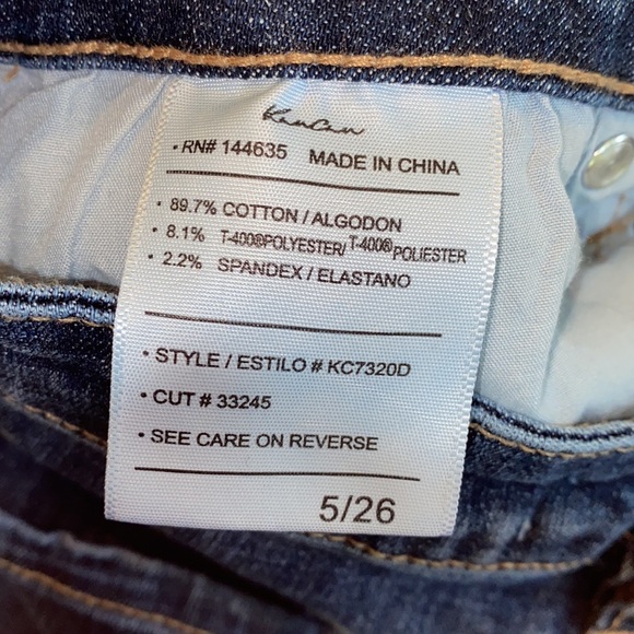 KanCan Dark Distressed Fringe Ankle Skinny Jeans Sz. 5 (26) EUC - Picture 10 of 11